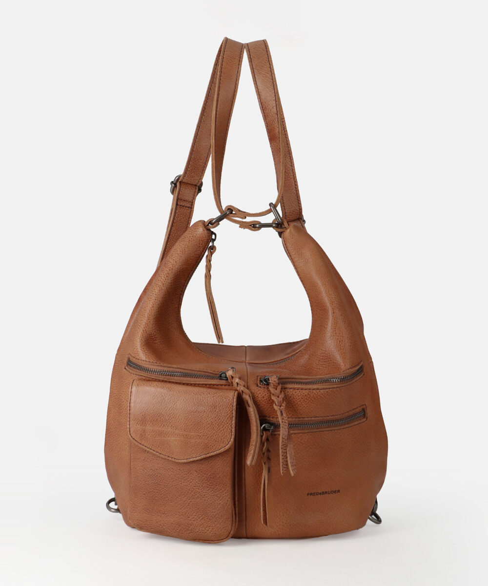 FREDsBRUDER Tasche My Old Friend Hybrid Hobo Dark Caramel OS