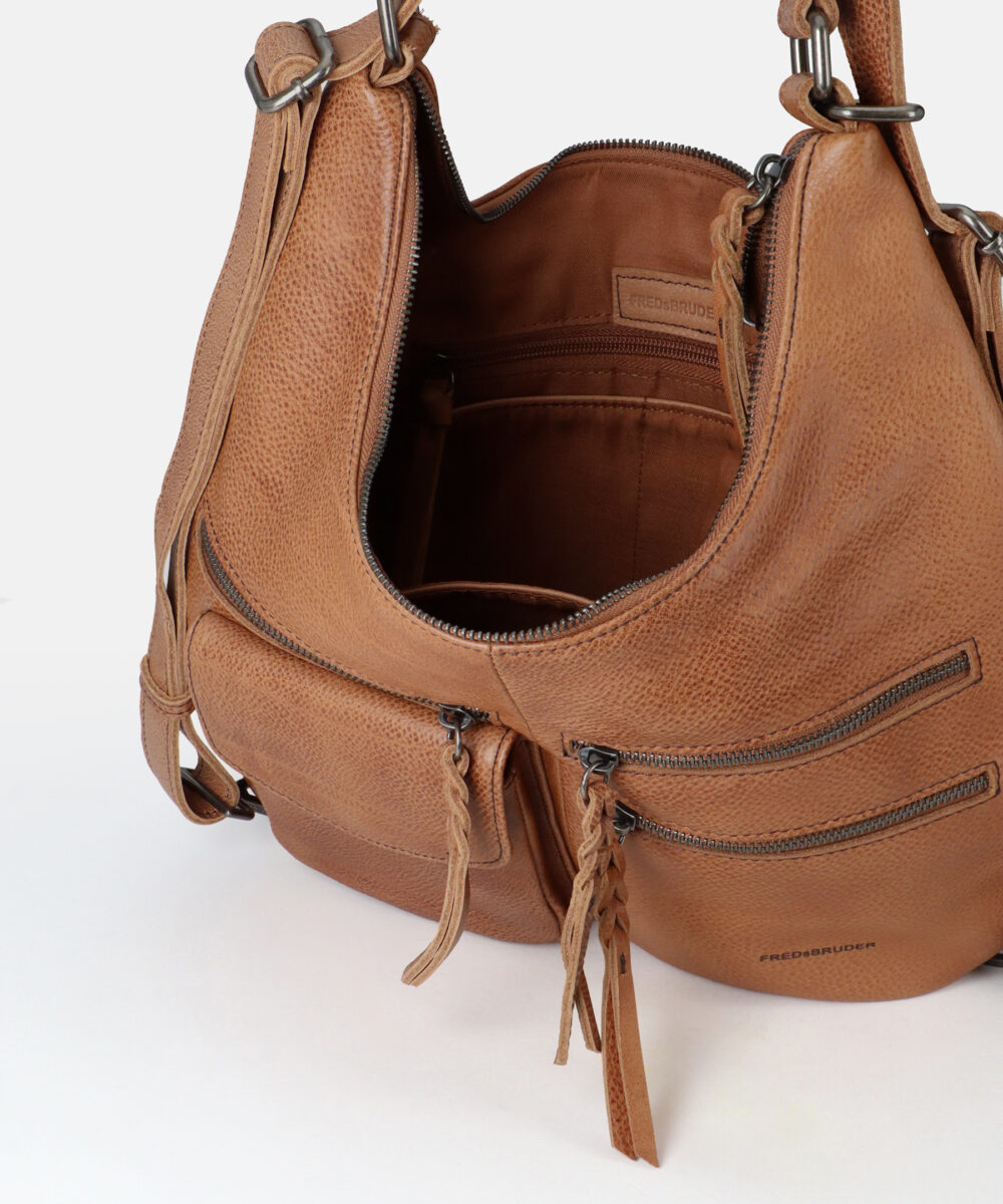 FREDsBRUDER Tasche My Old Friend Hybrid Hobo Dark Caramel OS